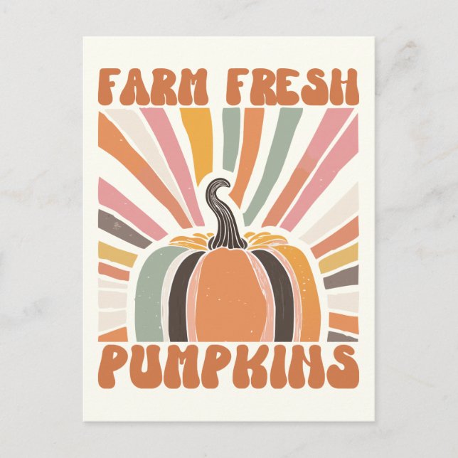 Retro Farm Fresh Pumpkins Vykort (Framsida)
