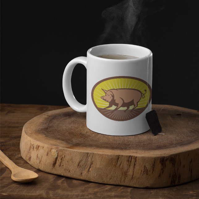Retro Farm Gris med Sunburst Kaffemugg (Skapare uppladdad)