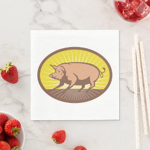 Retro Farm Gris med Sunburst Pappersservett
