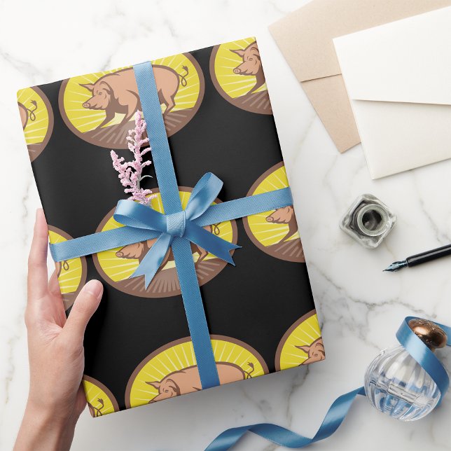 Retro Farm Gris med Sunburst Presentpapper (Skapare uppladdad)