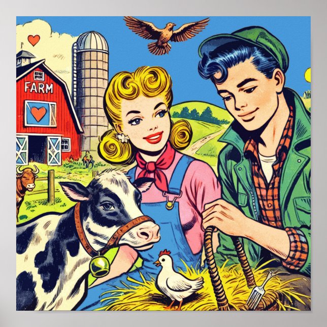 Retro Farm Serietidningar Poster (Framsidan)