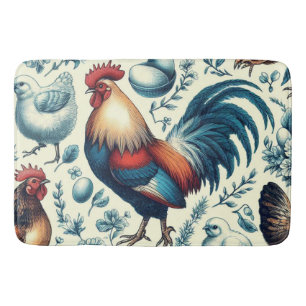 Retro Farm Tupp Mönster Badrumsmatta