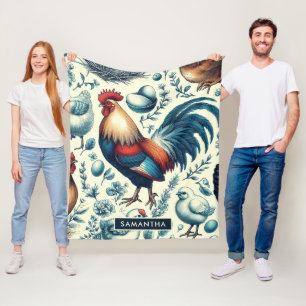 Retro Farm Tupp Mönster Fleecefilt