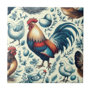 Retro Farm Tupp Mönster Kakelplatta