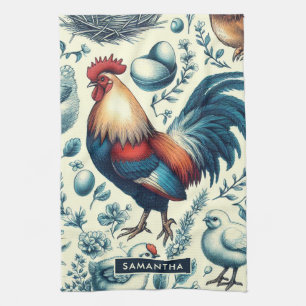 Retro Farm Tupp Mönster Kökshandduk