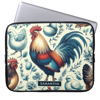 Retro Farm Tupp Mönster Laptop Fodral