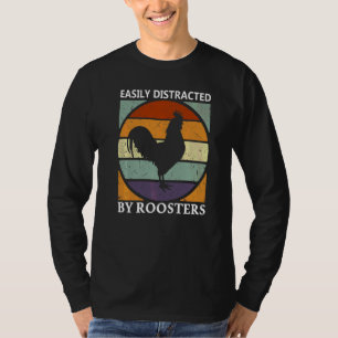 Retro Farmer Höna Tupp Lätt Distraherad Av T Shirt
