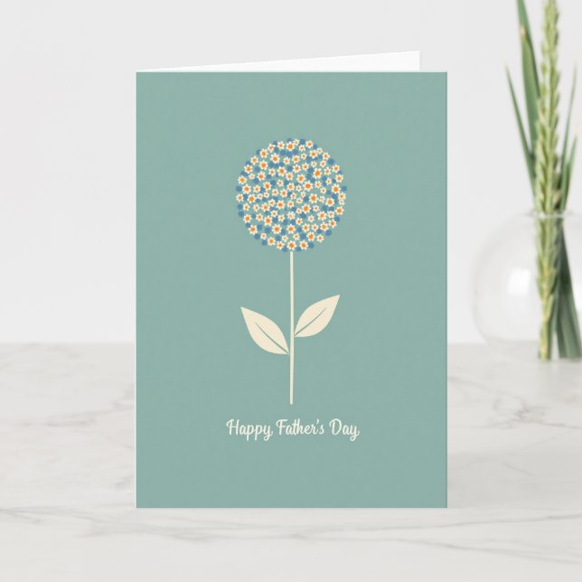 Retro Fars Dag Blomsterkort Kort (Framsida)