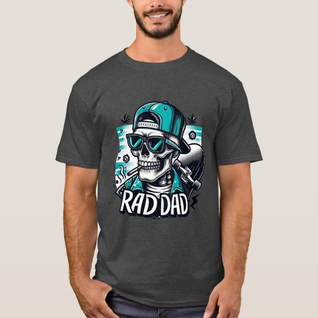 Retro Fars dag Funny Rad Pappa Skeleton T Shirt (Framsida)