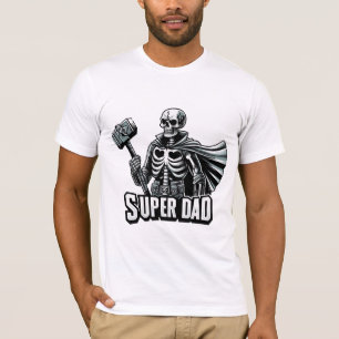 Retro Fars dag Funny Toppen Pappa Skeleton T Shirt