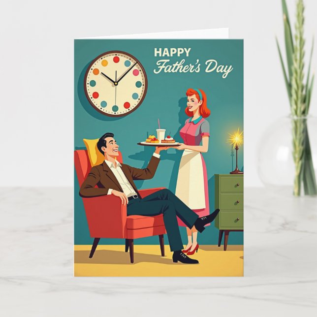 Retro Fars Dag Kärlekskort Kort (Framsida)