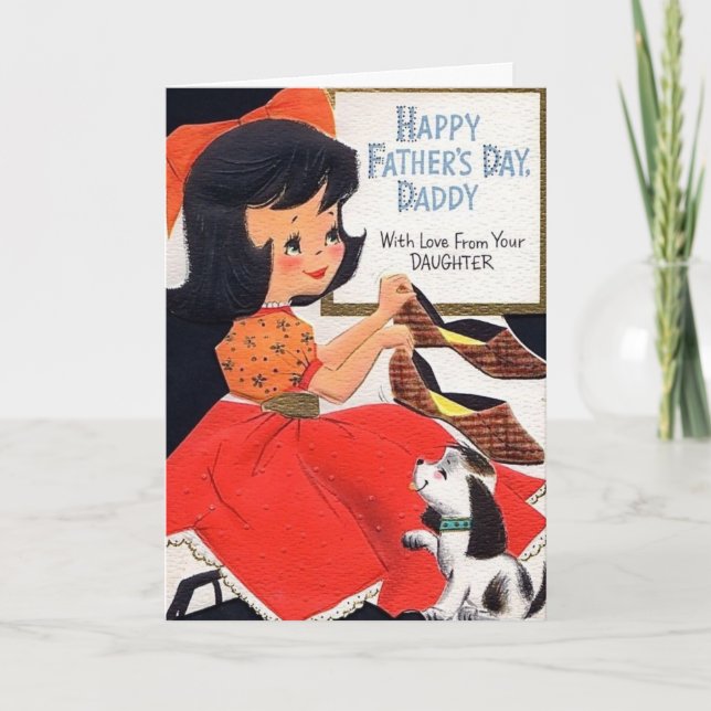 Retro Fars dag - med Kärlek från dotter, Kort (Framsida)