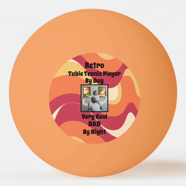 Retro Fars dag Personal Photo Text "Coola Pappa" P Pingisboll (Framsidan)