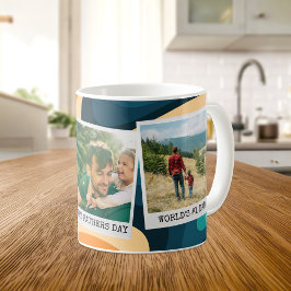 Retro Fars dag Personlig 3 Photo Collage Kaffemugg