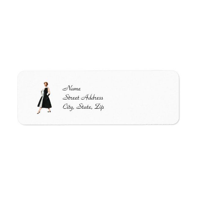 Retro Fashionista-Returetiketter Returadress Etikett (Framsidan)