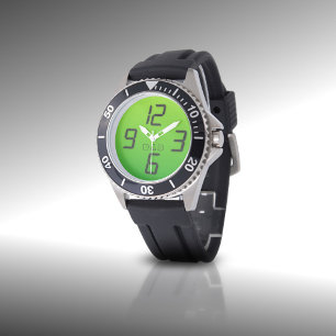 Retro Faux Digital Pappa Monogrammed Watch Armbandsur