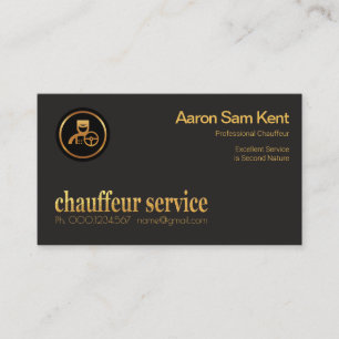 Retro Faux Guld Chauffeur Service Signal Visitkort