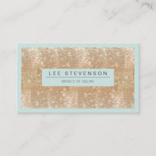 Retro FAUX Guld Sequins Beauty och Mode Visitkort