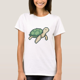 Retro faux kor-stygch pixel art Sea Turtle T Shirt