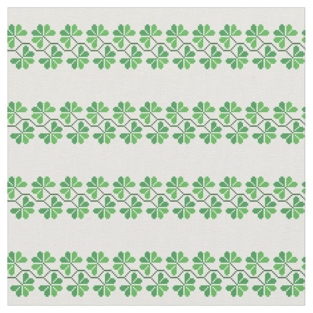 Retro Faux Korsstygn Shamrock Randig Tryckt  Tyg (Närbild)
