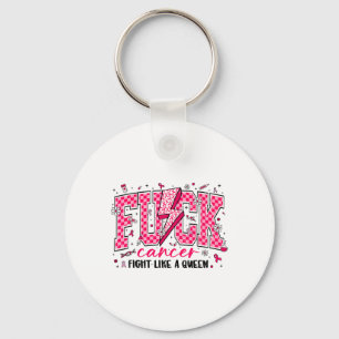 Retro Fck Cancer Fight as a Queen Breast Cancer Nyckelring