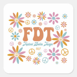 Retro FDT Foxtrot Delta Tango Fyrkantigt Klistermärke