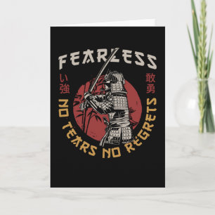 Retro Fearless Samurai - Samurai-citat Kort