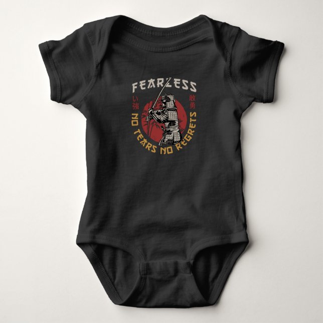 Retro Fearless Samurai - Samurai-citat T Shirt (Framsida)