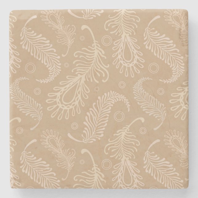 Retro-feater-blek-mönster Stenunderlägg (Framsidan)