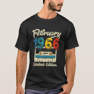 Retro Februari 1966 Kassettband 56th Birthday De T Shirt
