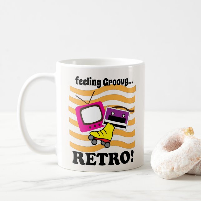 Retro Feeling Groovy Retro Kaffemugg (Med munk)