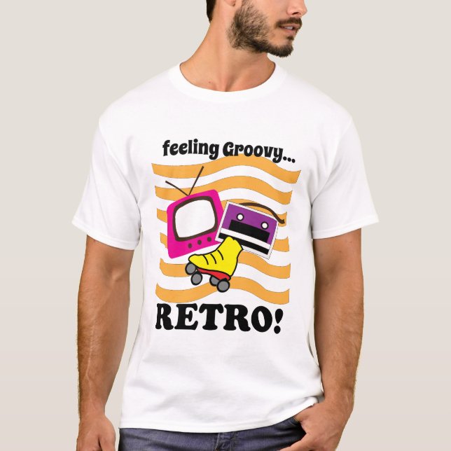 Retro Feeling Groovy  T Shirt (Framsida)