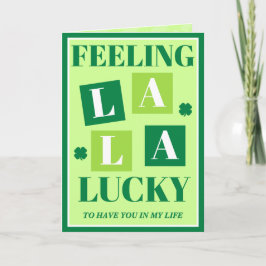 Retro Feeling La La Lucky St. Patrick's Day Card Kort