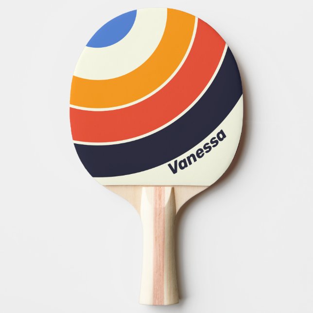 Retro Fem Cirkelränder med namn Pingisracket (Framsidan)