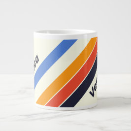 Retro fem ränder med namn jumbo mugg