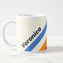 Retro fem ränder med namn jumbo mugg