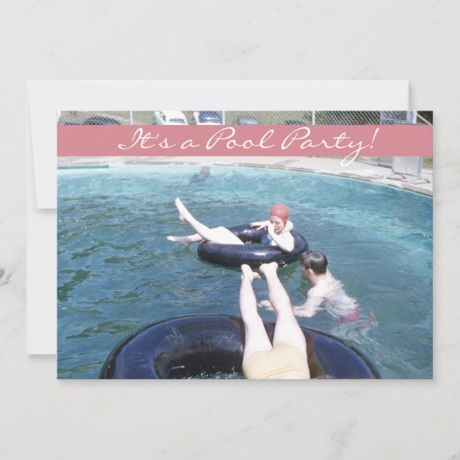 Retro Femfties Swimming Bassäng Party Vintage Swim Inbjudningar (Framsida)