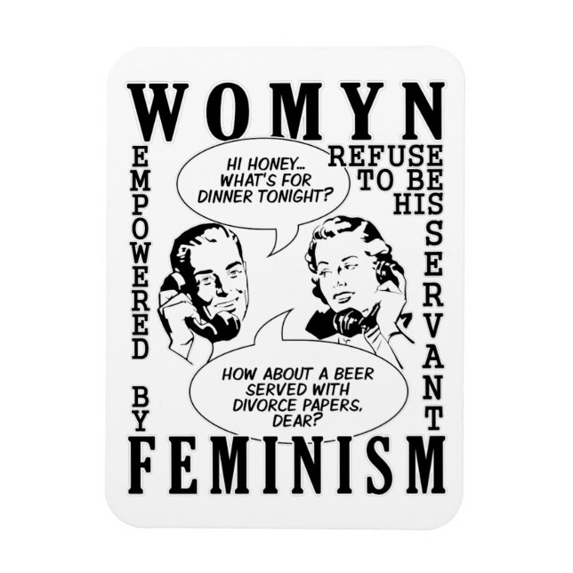 Retro Feminist Humor magnet (Vertikal)
