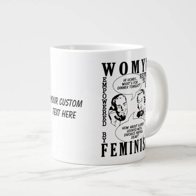 Retro Feminist Humor mugg Jumbo Mugg (Framsida höger)