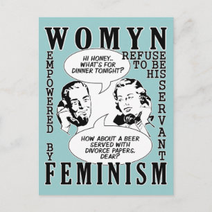 Retro Feminist Humor-vykort Vykort