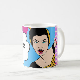 Retro Feminist pop Art Equal Womens Höger Citat Kaffemugg