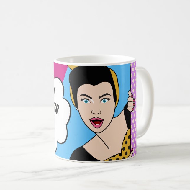 Retro Feminist pop Art Equal Womens Höger Citat Kaffemugg (Framsida höger)