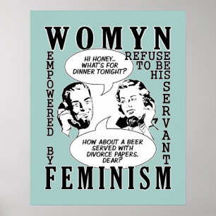 Retro feministisk humoraffisch poster