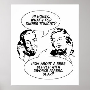 Retro feministisk humoraffisch poster
