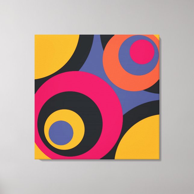 Retro femtio Abstrakt Art Wrapped Canvas (Framsida)