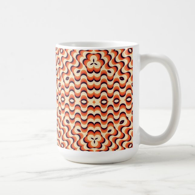Retro Femtio Sömlös Abstrakt Art Kaffemugg (Höger)