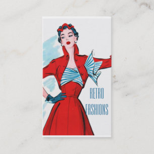 Retro femtiotalkick Fahion Visitkort