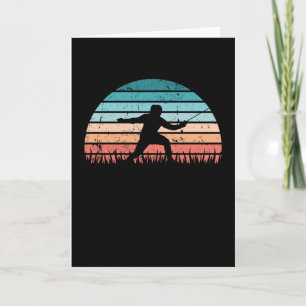 Retro Fencens Sunset Gift for Fencer Manar and Wom Kort