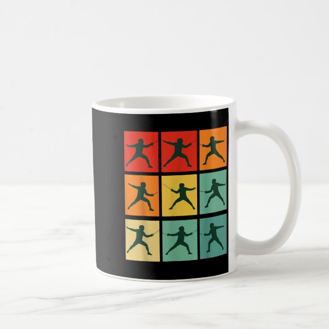 Retro Fencing For Christmas Srty Fencer Athlete  Kaffemugg (Höger)