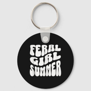 Retro Feral Girl Summer Groovy Mamma Moster Kvinno Nyckelring